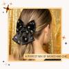 Scunci by Conair Bow Barrette w/Gem Stones - hair accessories - hair accessories for women - Holiday - Black bow - Black hair bows view 4