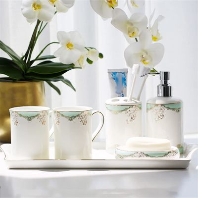 MAKEJ Washing Set Mouthwash Cup Ceramic Brushing Cup Bathroom Supplies Brushing Toothbrush Cup Household