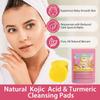Turmeric Kojic Acid Cleansing Pads, 40 Counts Turmeric Face Scrub Pads, Enriched with Vitamin B5 & C, Daily Skin Care for Men & Women Face Cleansing and Exfoliation view 3