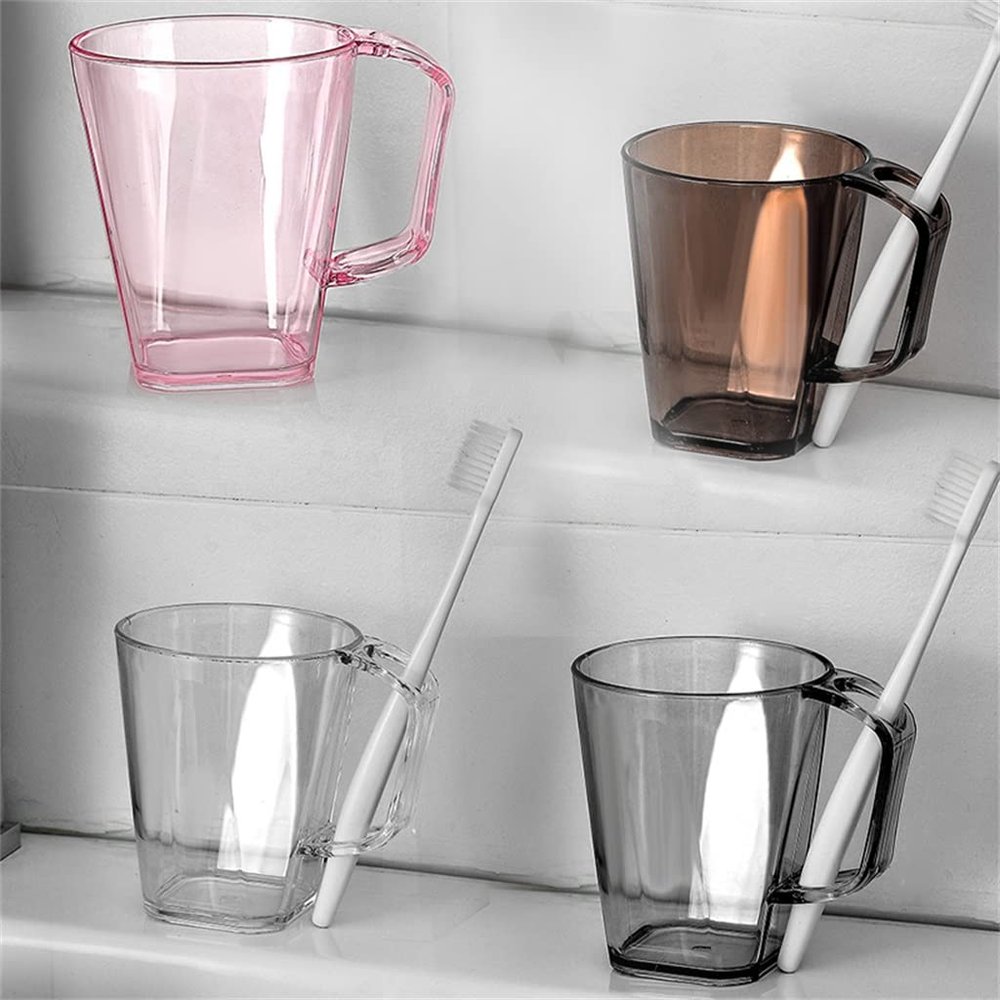 MAKEJ 4 Pieces of Teeth Brushing Cups Household Men's and Women's Tooth Cups Mouthwash Cups Tooth Cylinder Cups