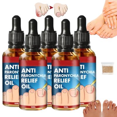 FUSSWIND German Toenail Plus Anti Paronychia Relief Oil, German 2024 New Toenailplus Anti Paronychia Relief Oil, Anti Paronychia Relief Oil for Toenail Care, Best Nail Repair Solution (5PCS)