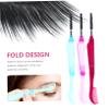 minkissy 18pcs Teeth Eyebrow Comb Handle Portable Folding Design Easy to Separator Makeup Brush Random Color view 3