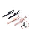 DJFKDYHPE Hair Removal Tweezers 1Pcs Eyelash Tweezers Beauty Makeup Tools Multifunction Stainless Auxiliary False Eyelash Curler Clip Make Up Accessories Tools Tweezers(Black) view 3
