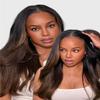 Beauty Forever V Part Wig Human Hair Yaki Straight EasiContour Vpart Wigs No Leave Out Ombre Chestnut Brown Glueless Upgraded U Part Wigs for Women None Lace Front Wigs T128 Color 150% Density 16inch view 1