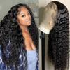 13x4 Deep Wave Lace Front Wigs Human Hair 220% Density Deep Wave Frontal Wigs Human Hair HD Lace Curly Wigs for Black Women Pre Plucked with Baby Hair Curly Lace Front Wig 24 Inch view 1
