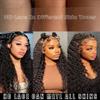 13x4 Deep Wave Lace Front Wigs Human Hair 220% Density Deep Wave Frontal Wigs Human Hair HD Lace Curly Wigs for Black Women Pre Plucked with Baby Hair Curly Lace Front Wig 24 Inch view 4