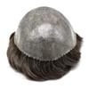 Toupee for Men Full Poly Hair Replacement System European Human Hair Toupee 0.1mm Durable Skin PU Injection Men Hairpiece 6x8"-120% Density#210 Darkest Brown+10% Gray view 3