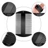 Boao 2 Pcs Metal Hair Combs for Women Men Stainless Steel Beard Mustache Comb Credit Card Size Lice Wallet Pocket Fine Cutting Teasing Barber Hair Styling Dandruff Remove Dreadlock(Black) view 3