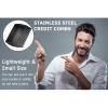 Boao 2 Pcs Metal Hair Combs for Women Men Stainless Steel Beard Mustache Comb Credit Card Size Lice Wallet Pocket Fine Cutting Teasing Barber Hair Styling Dandruff Remove Dreadlock(Black) view 4