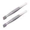 DJFKDYHPE Hair Removal Tweezers Stainless Steel Stamp Tweezers Tongs Flat Wide Tip Precision Philately Tweezers for Stamps Documents Photo Development Tweezers view 1
