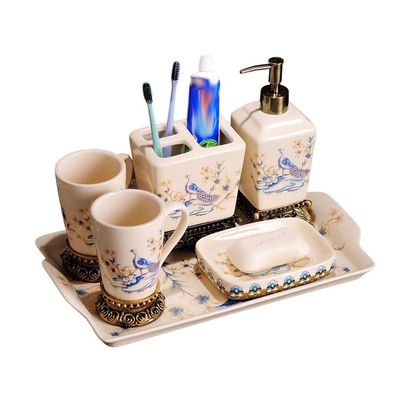 MAKEJ American Mouthwash Cup Crack Set Bathroom Supplies Set Ceramic Tooth Cylinder Bathroom Wash Set