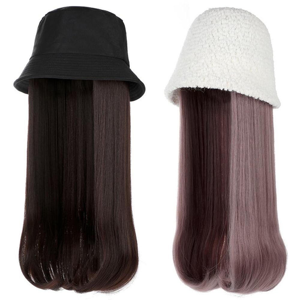 50cm/20inch Long Straight Fashion for Woman Hair Extension for Hair Loss One Piece Detachable (Gray1)