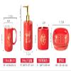 MAKEJ Red Couple Mouthwash Cup Marriage Toiletries Set Household Ceramic Toilet Tooth Cylinder Brushing Cup view 4
