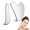 2 Pcs Face Gua Sha Beauty Tools, 304 Stainless Steel Facial Gua Sha Tools, Tighten The Skin & Promote Circulation, Massagers for Face, Legs, Eyes, Lymphatic Drainage Massage & Face Scraper view 1