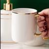 MAKEJ Washing Set Ceramic Bathroom Five-Piece Set Nordic Bathroom Supplies Household Toothware Mouthwash Cup view 3