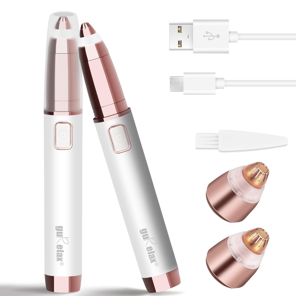 gurelax Electric Eyebrow Razor for Women,Eyebrow Hair Remover, Painless Eye Brow Trimmer Shaper with LED Light, USB Rechargeable, Eye Brow and Face Epilator as Stockings Stuffers