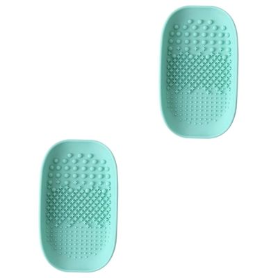 minkissy 2pcs Makeup Brush Cleaning Mat Makeup Brush Cleaner Material Easy to Use for Storage