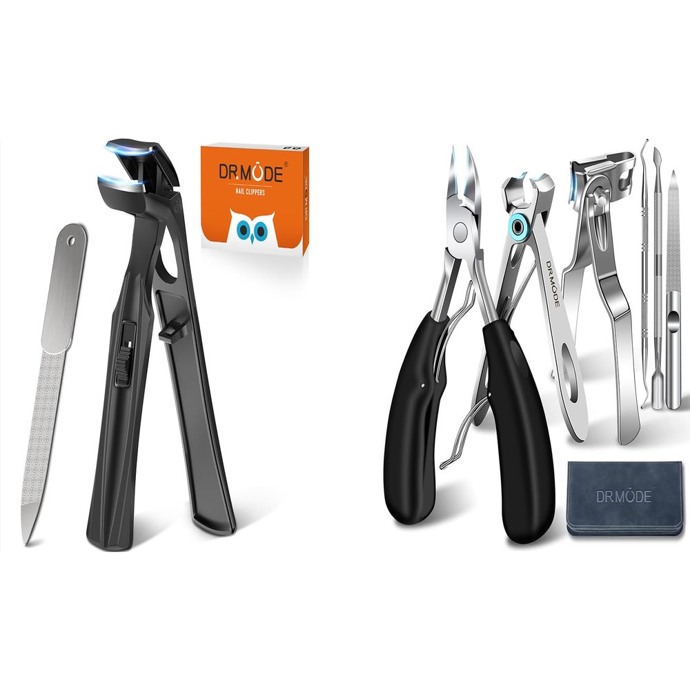 Angled Head Large Toenail Clippers for Seniors Thick Toenails with Catcher, Wide Jaw Opening Heavy Duty Toe Nail Clippers for Men Thick Ingrown Nails, 360 Degree Rotary Fingernail Clippers Long Handle
