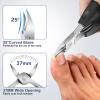 Angled Head Large Toenail Clippers for Seniors Thick Toenails with Catcher, Wide Jaw Opening Heavy Duty Toe Nail Clippers for Men Thick Ingrown Nails, 360 Degree Rotary Fingernail Clippers Long Handle view 2
