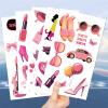 10 Sheet Pink Pastel Temporary Tattoos for Girls, Birthday Party Decorations Supplies Party Favors Tattoo Sticker Style Sweet Gift for Kids Cute Prizes Themed Game Activities Reward (Pink) view 2