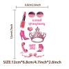 10 Sheet Pink Pastel Temporary Tattoos for Girls, Birthday Party Decorations Supplies Party Favors Tattoo Sticker Style Sweet Gift for Kids Cute Prizes Themed Game Activities Reward (Pink) view 3