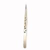DJFKDYHPE Hair Removal Tweezers Bright maintenance tweezers stainless steel elbow pointed thin head with hole tweezers hard flat head nine-hole tweezers Tweezers view 2