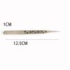DJFKDYHPE Hair Removal Tweezers Bright maintenance tweezers stainless steel elbow pointed thin head with hole tweezers hard flat head nine-hole tweezers Tweezers view 4