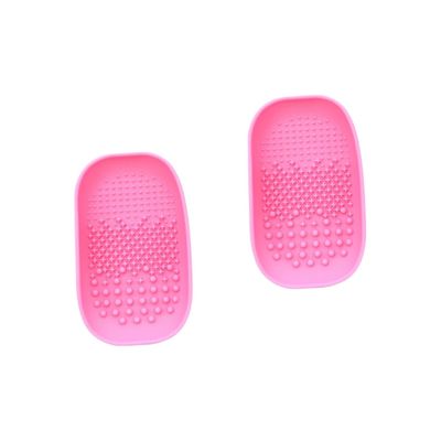 minkissy 2pcs Makeup Brush Cleaning Plate Scrub Pad for Easy Cleaning Handheld Design for Women Random Color for Organizing and Washing Brushes