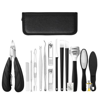 LASTRAN 17 Pcs Set Manicure Tools Kit Pedicure Cuticle Scissors Cutter Set Foot Care Tool Ingrown Toenail Tool for Pedicuring