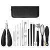 LASTRAN 17 Pcs Set Manicure Tools Kit Pedicure Cuticle Scissors Cutter Set Foot Care Tool Ingrown Toenail Tool for Pedicuring view 1