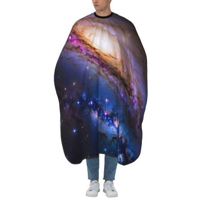 Universe Galaxy Star Space Printed Polyester Hair Cutting Cape,Professional Aldult Haircut Cape,Smooth and No Sticky Hair,Hair Cutting Accessories 55x66in