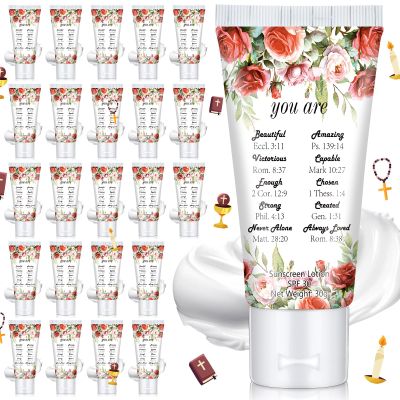 Dansib 24 Pcs Travel Size Mini Sunscreen Bulk,Religious