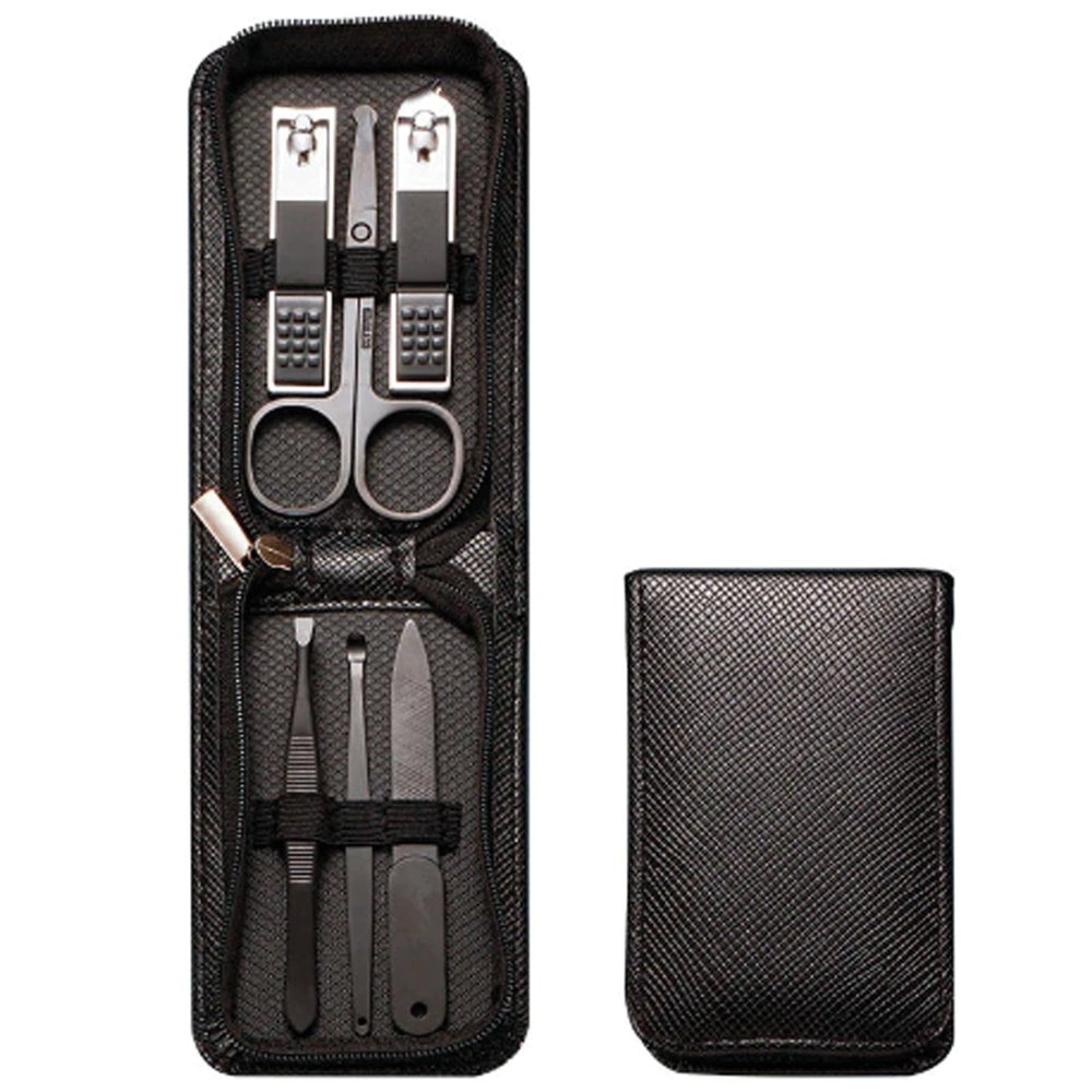 6 Pcs Household Stainless Steel Manicure Tool Nail Clippers Suit Nail Clippers Fold Box Set Nail Scissors for Home Use