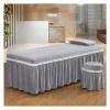 PAGOIAAR 4pcs Beauty Salon Bedding Massage Spa Cover Sets Soft Cotton Beauty Bed Cover Four-Piece Simple Salon Spa Bedspread with Face Rest Hole 190x80cm(75x31inch)(Gray) view 1