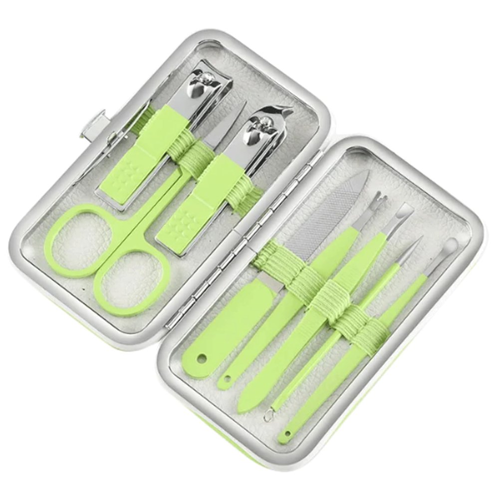 LASTRAN Bright Green Professional Nail Care kit 8/12/16 Pcs Nail Tools Set Nail Tech Must Haves for Manicuring Pedicuring