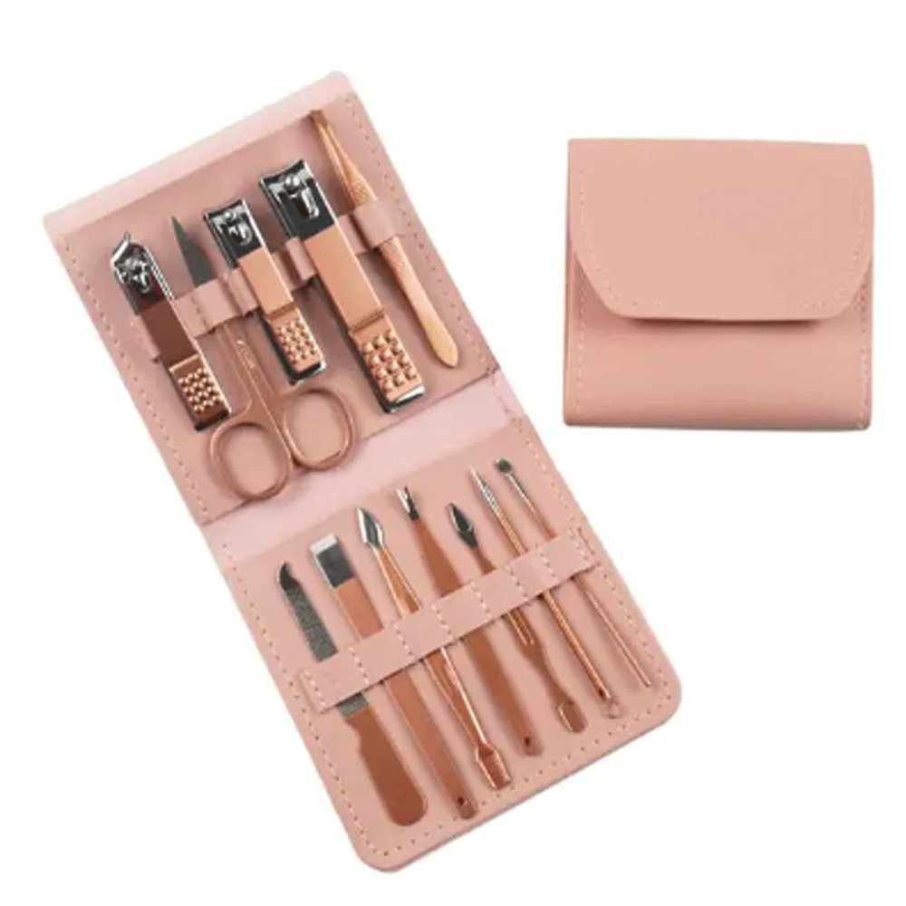 LASTRAN 4/12/16 Pcs Stainless Steel Pedicure Care Grooming Kit Travel Mini Manicure Set Nail Clipper Kit for Traveling Home Use