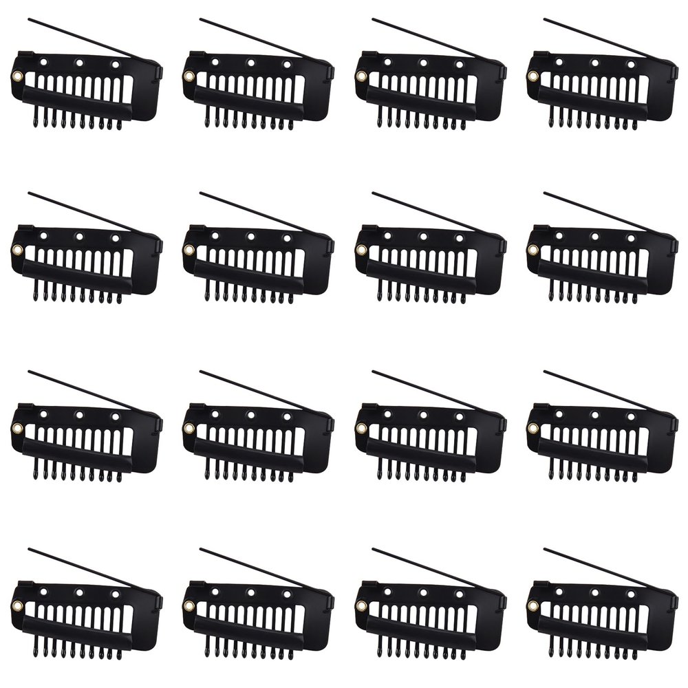 16 Pcs Chunni Clips Multipurpose Dupatta Clips Secure Wig Tikka Black