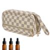 CAIRIAC Essential Oil Carrying Case Holds 12 Bottles (5mL-20mL, Also Fits for Roller Bottles), Portable Double-Layer Organizer for Essential Oils and Accessories (Khaki) view 1