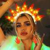 Sixexey Light Up Headbands Flame Headband Set LED Fire Headpiece Sun Flame Hair Accessories for Women view 4