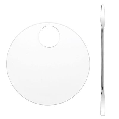 Makeup Mixing Palette Acrylic Transparent Cosmetic Paint Mixing Tray with Spatula Round