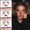 3PCS Halloween Face Temporary Tattoos Vampire Face Jewels Sticker Blood Tears Glitter Sparkle Face Gems Crystal Sticker Adhesive Waterproof Stick on for Women Girls for Carnivals Raves Parties view 1