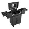 Rolling Makeup Case Makeup Train Case with Wheels Cosmetic Storage Cases Lockable Travel Case Make up Cosmetic Organizer Black for Makeup Artists Hairdressers Beauticians Manicurists Beauty Lovers view 4