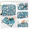 1Pc Waterproof Make up Bag Cosmetic Toiletry Bag Travel Wash Bag Organiser Travel Toiletry Bag for Women Ladies Mother Girls (Blue Flower). view 3