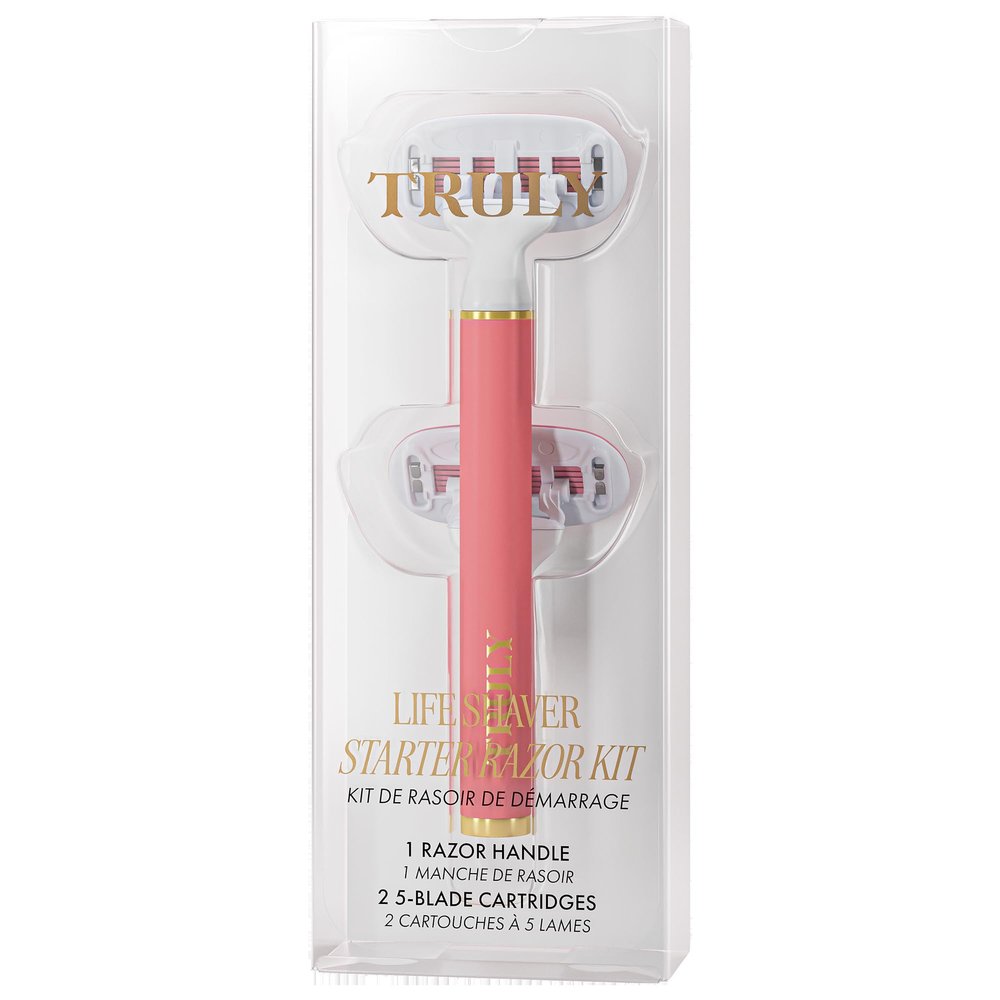 Truly Life Shaver Razor | Best Razor for Sensitive Skin | 5 Blades with Aloe & Shea Butter Infused Gel Bars | Pivoting Head & Flex-Grip Handle for Smooth, Irritation-Free Shave