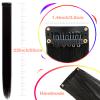 12 PCS Black Hair Extensions Clip in, Colored Party Highlights Extension for Girls Women Synthetic Hairpiece Straight 22 inch view 3