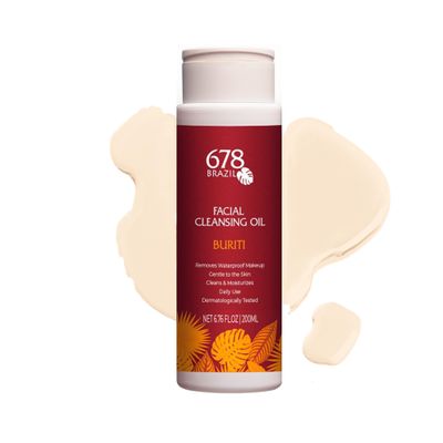678Brazil Facial Cleansing Oil - Deep Cleanser and Waterproof Makeup Remover for Daily Use - All Skin Types  Natural Ingredients with Buriti, Grape Seed and Sunflower Seed Oils - 200ml / 6.76fl.oz