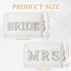 YONEEKSS 2 Pack Letter Makeup Bag Bride to be Patch Bling Pearl Rhinestone Patch Cosmetic Bag Travel Toiletry Bag for Wedding Bachelorette Party Bridesmaid Honeymoon for Women view 2