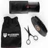 Beard Brush Scissors Wood Comb Travel Bag 5pc Facial Kits Premium Grooming Kit for Beards & Mustaches Men's Care Travel Gift Set view 1