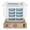 RevMont Z5 Refill Blades, Replacement Blades for the RevMont Z5 Tapstone Razor, 8ct | Z5 Refills, Razor Blade Refills, Shaving Blades for Men, 5-Blade Razor, 8 Refills view 1
