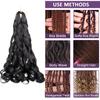 8 Packs French Braiding Hair - 18 Inch Loose Wave Spiral Crochet Hair for Black Women - Pre Stretched with Curly Ends, BUG# view 4